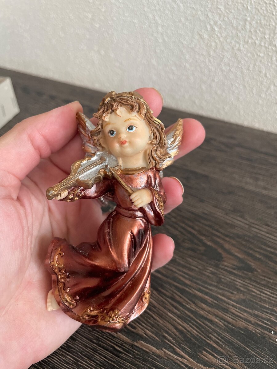 Luxusní set porcelánových 🎄 vánočních andělíčků 🔔 zvonečků - 8