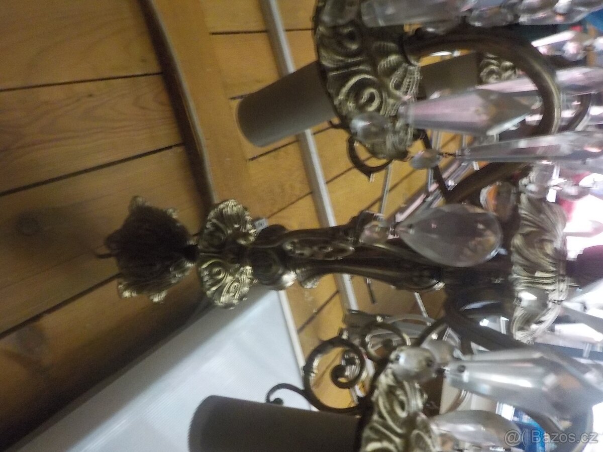 staré skleněné a mosazné lustry,lampy a svítidla - 8