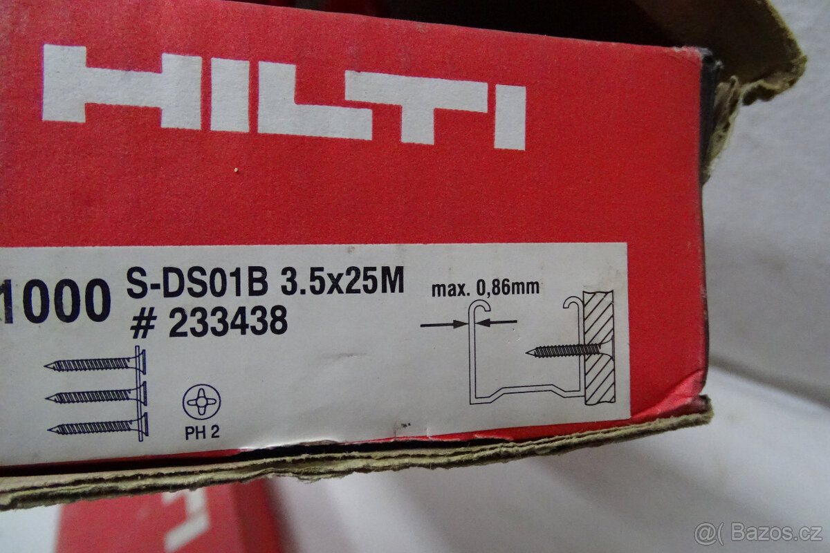 Páskované šrouby Hilti do sádrokartonu 2 rozměry - 8