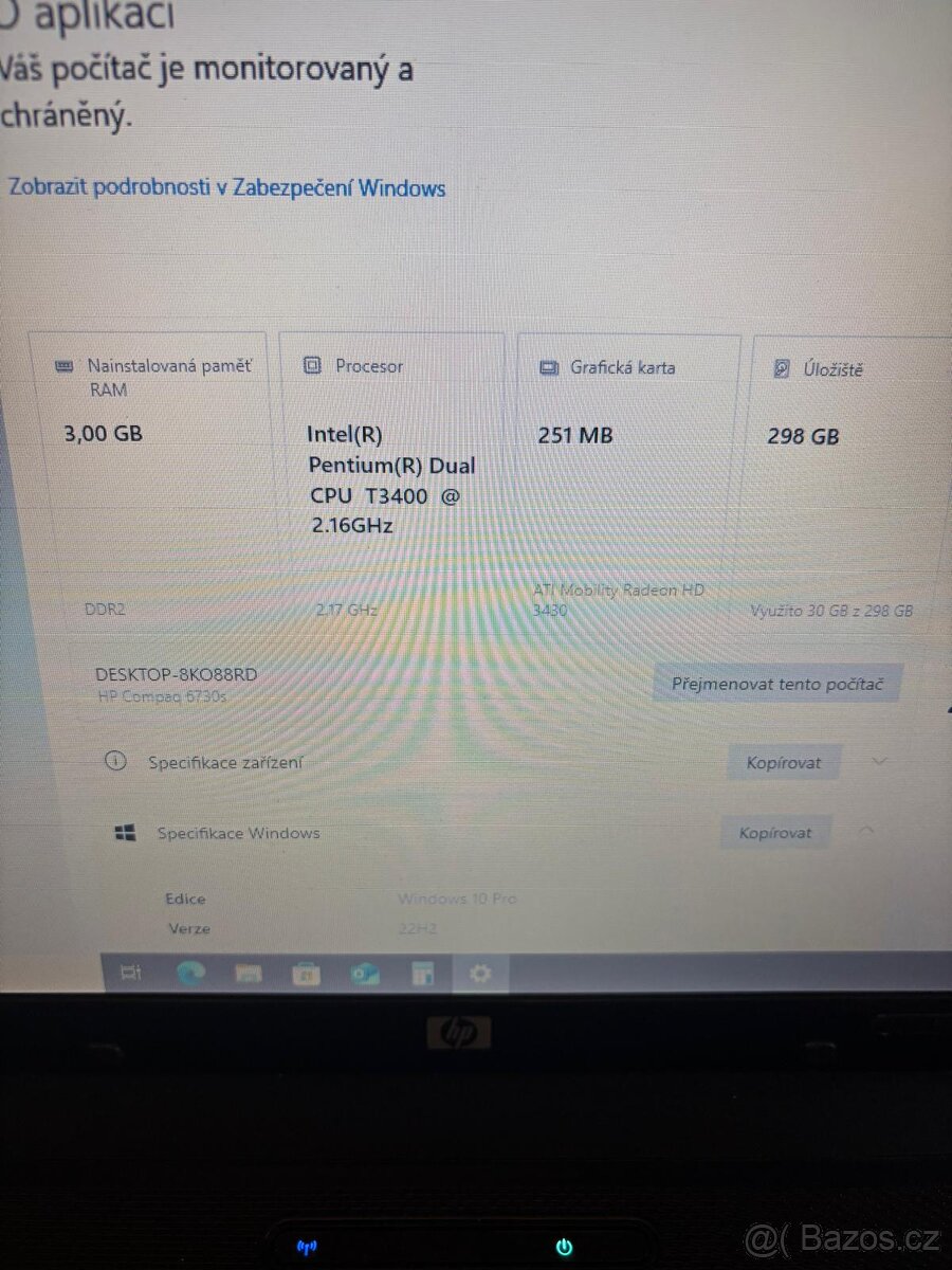 Funkční notebook HP s grafikou ATI Radeon - 8