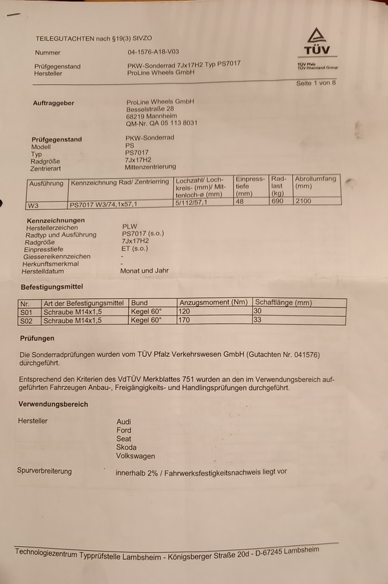 17" alu kola PLW 5x112 pro VW, Audi, Škoda - 8