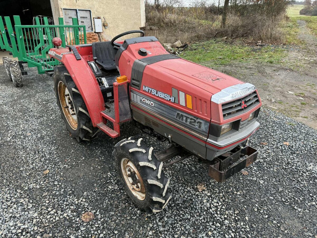 JAPONSKÝ MALOTRAKTOR MITSUBISHI MT21D +VYVÁŽEČKA - 8