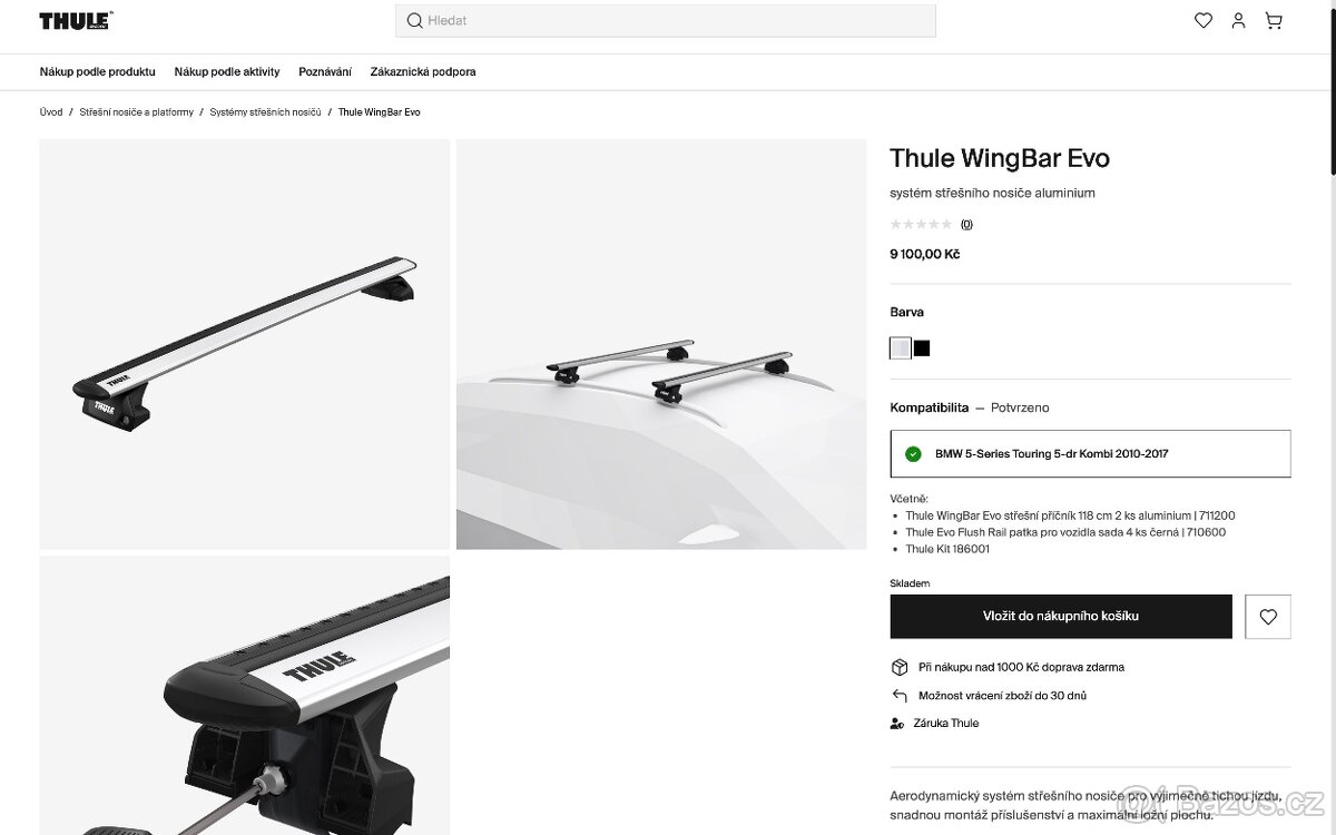 Prodám střešní nosič Thule WingBar Evo pro BMW 530d - 8