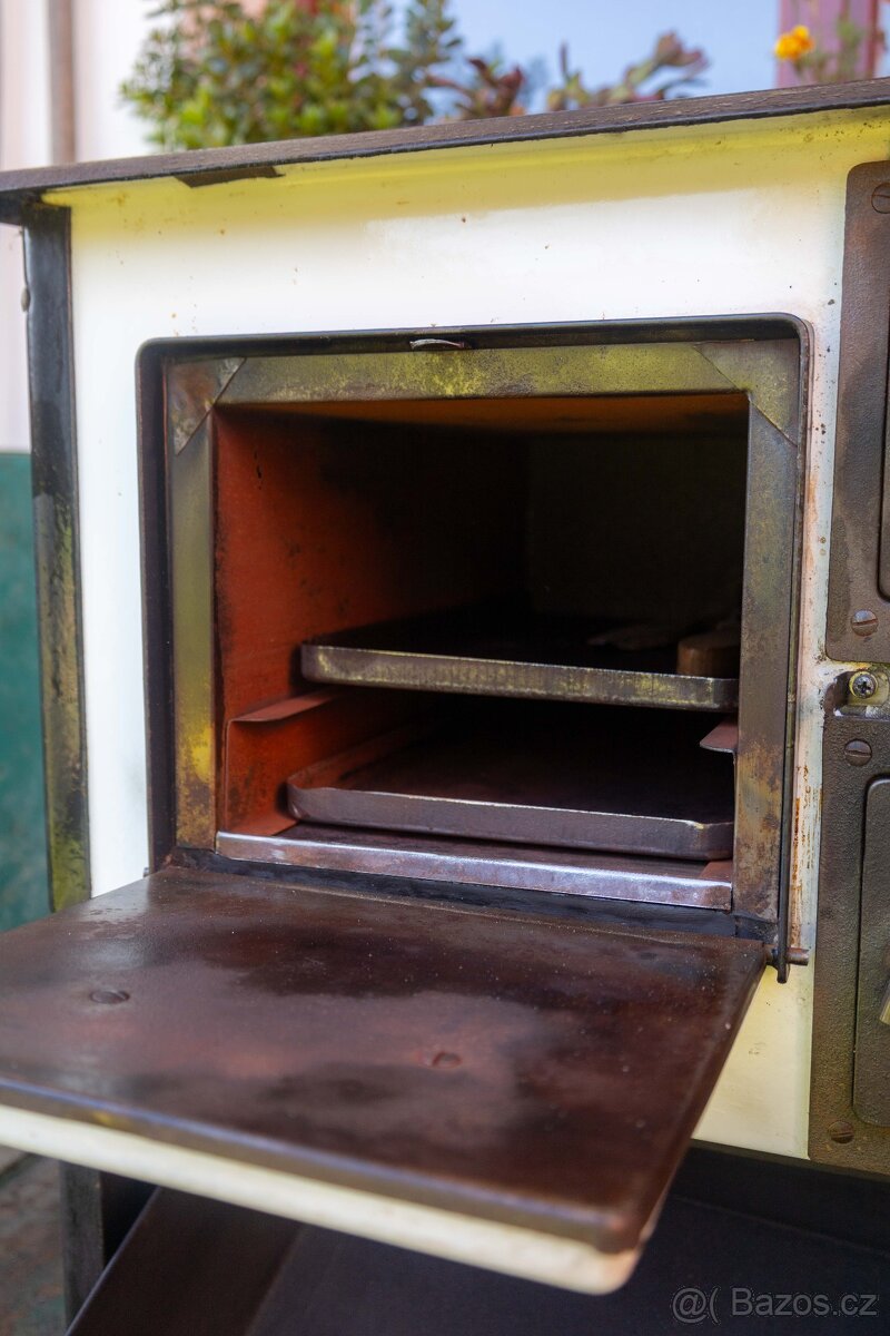 Rekreant RESTAUROVANÝ SPORÁK KOMPLET - bílý, levý kouřovod - 8