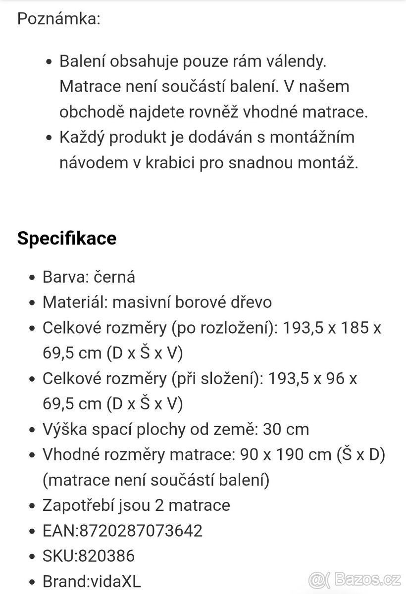 Postel výsuvna 2x (90x190) - 8