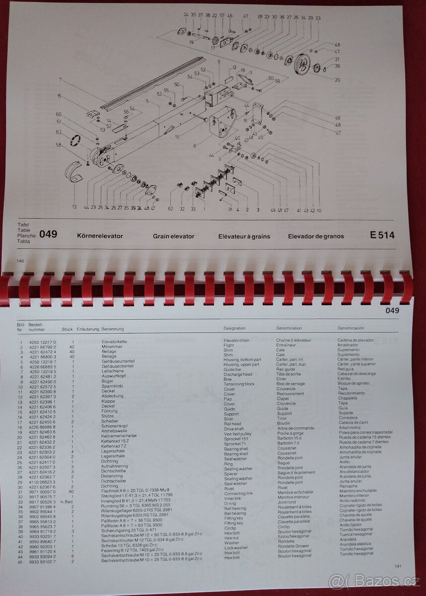 Kombajn E 514 návod + kat. dílů + katalog dílů motor IFA - 8