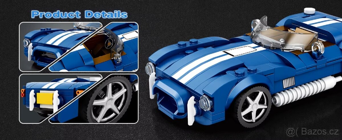 Stavebnice závodní auto modré - 8