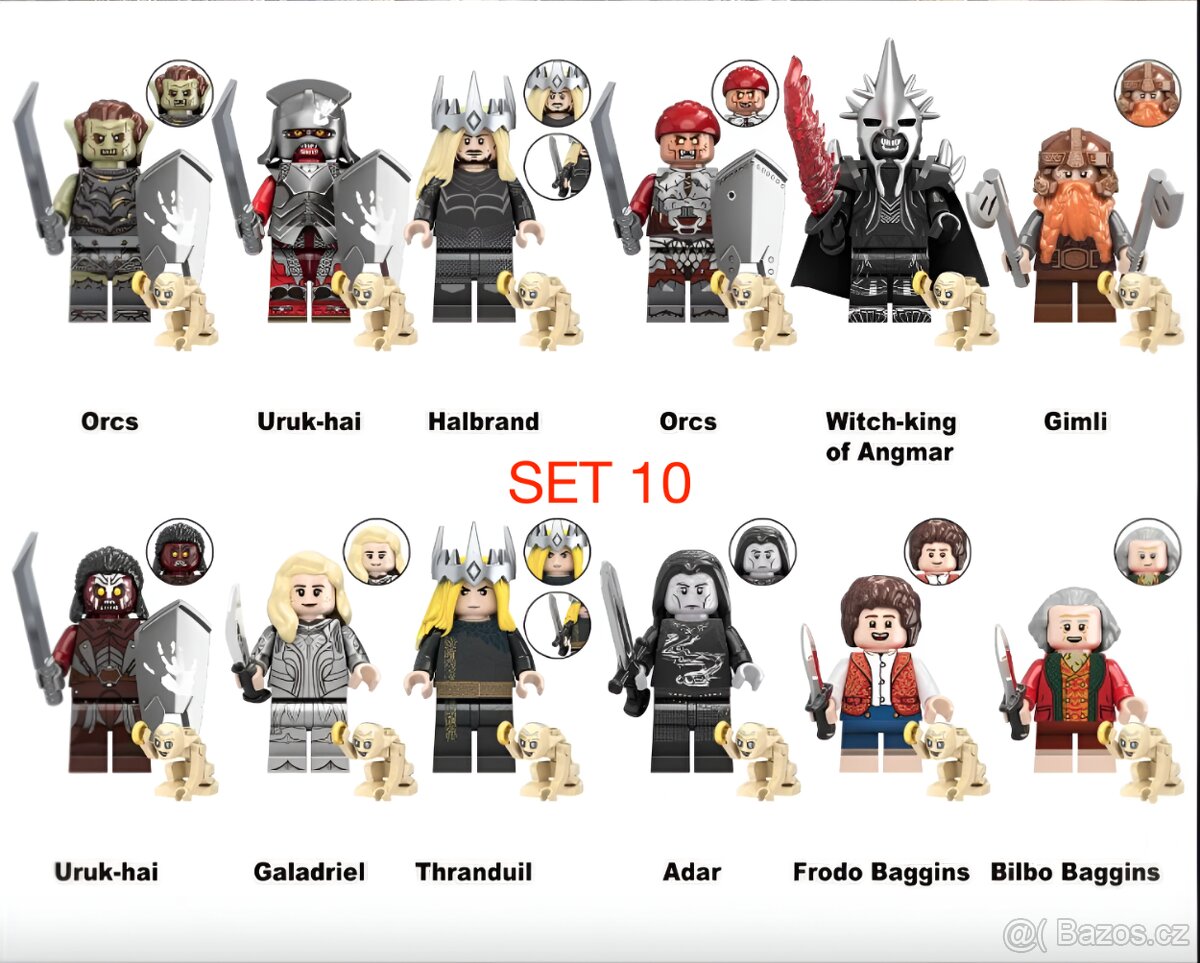 Figúrky pán prsteňov 1 (8ks) typ lego, nové - 8