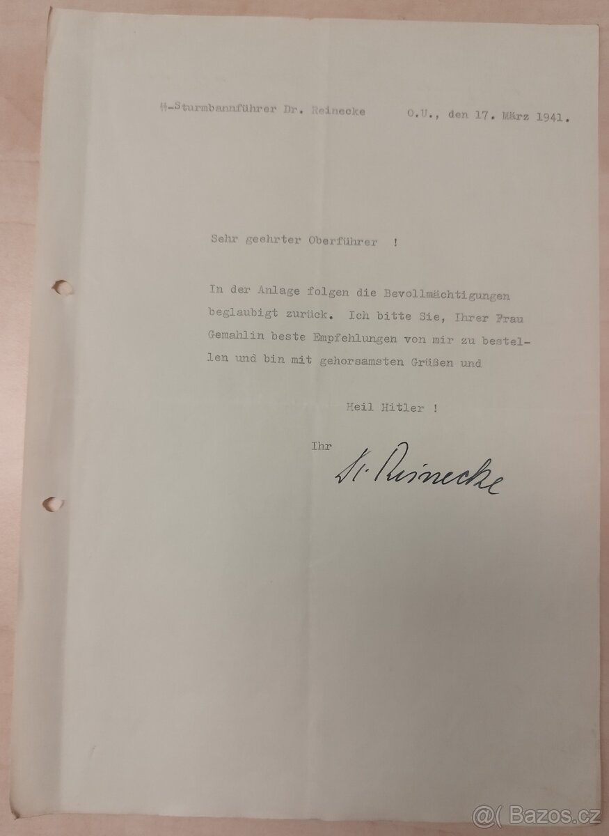 DOKUMENTY PO GENERÁL SS BERNHARD VOSS 1 - 8