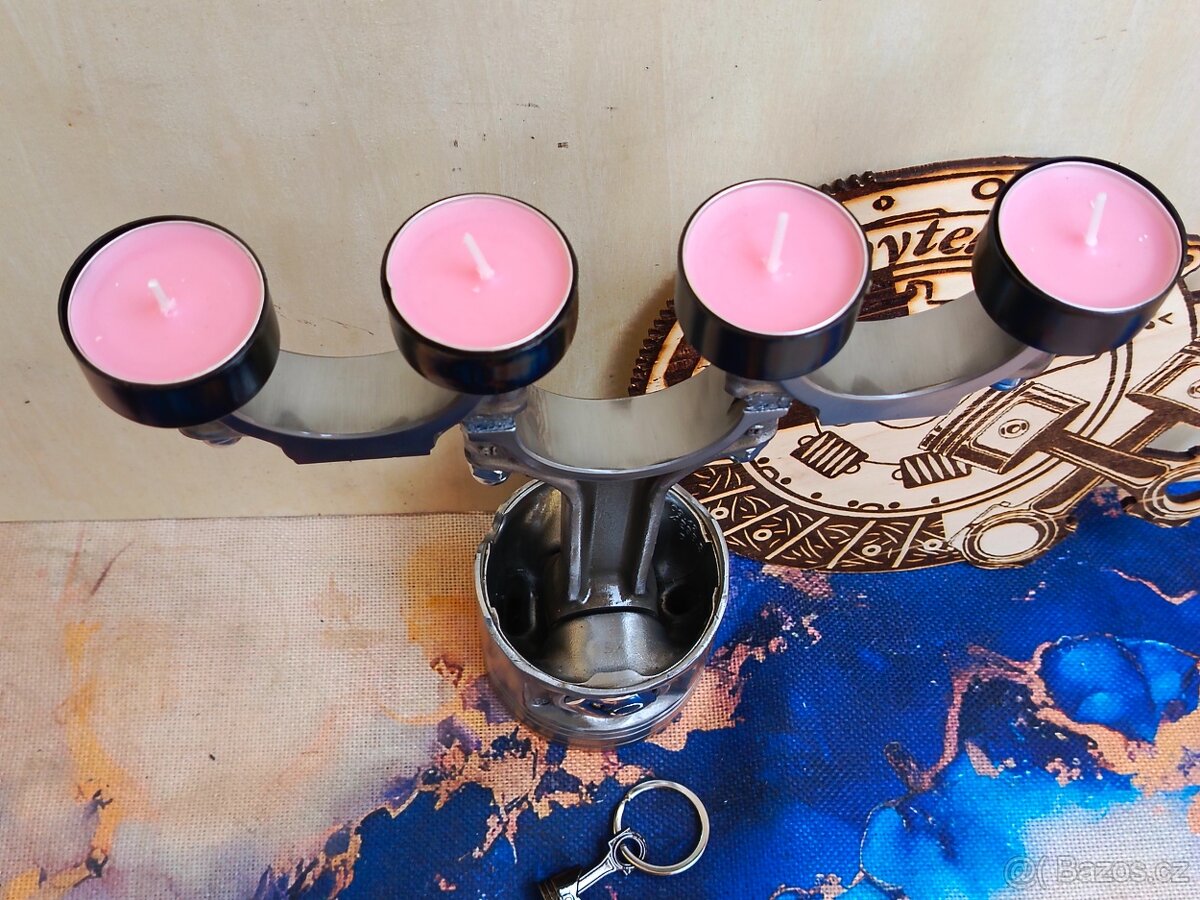 Svícen z motorového pístu - Autonábytek Kovář - 8