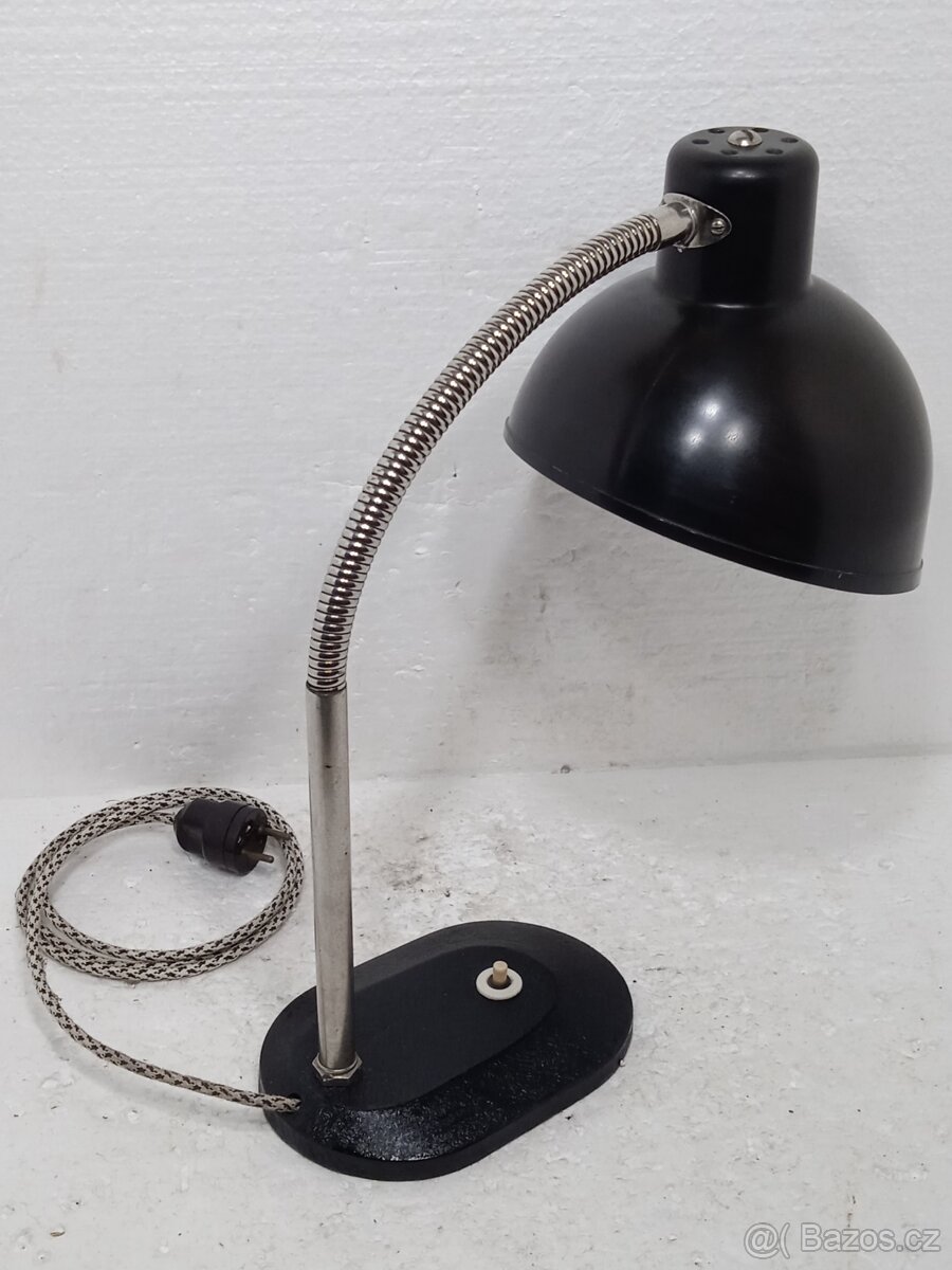 Retro bakelitová stolní lampa s husím krkem - 8