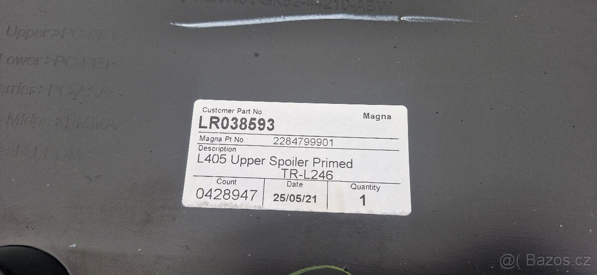 Prodlouzeni strechy range rover L405 spoiler - 8