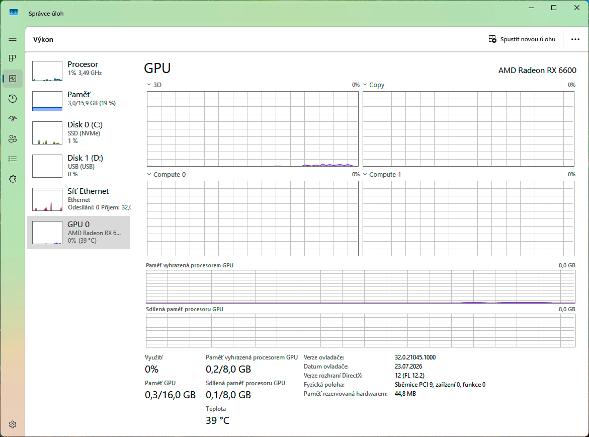 Herní počítač s RX 6600 8GB, Ryzen 5 - 8