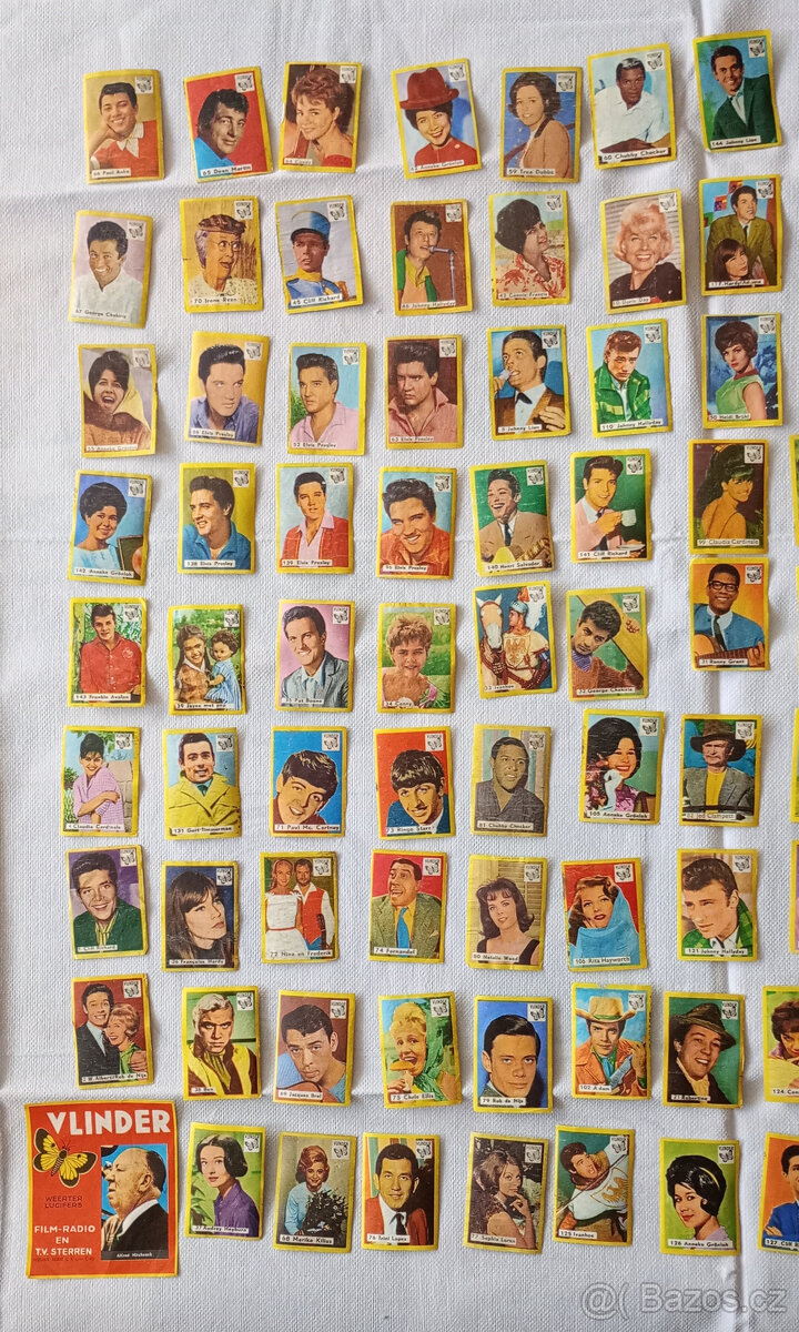 Sada 145 zápalkových nálepek 1966 – filmové hvězdy - 8
