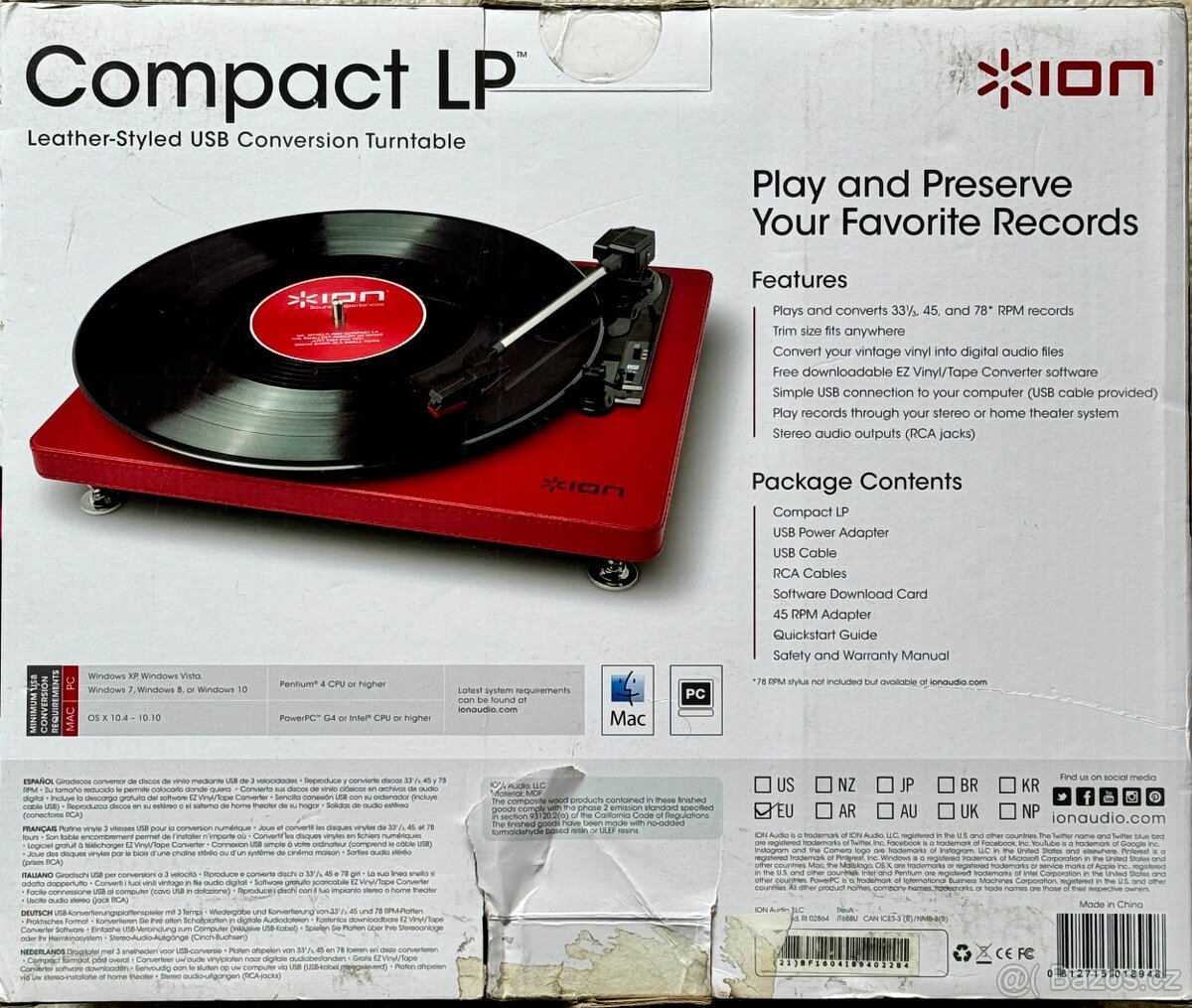 Gramofon ION Compact LP Burgundy - 8