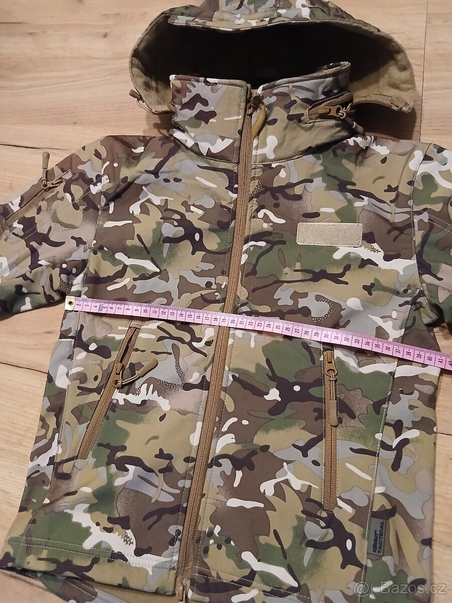 Maskáčová softshellová bunda dětská nová - 8