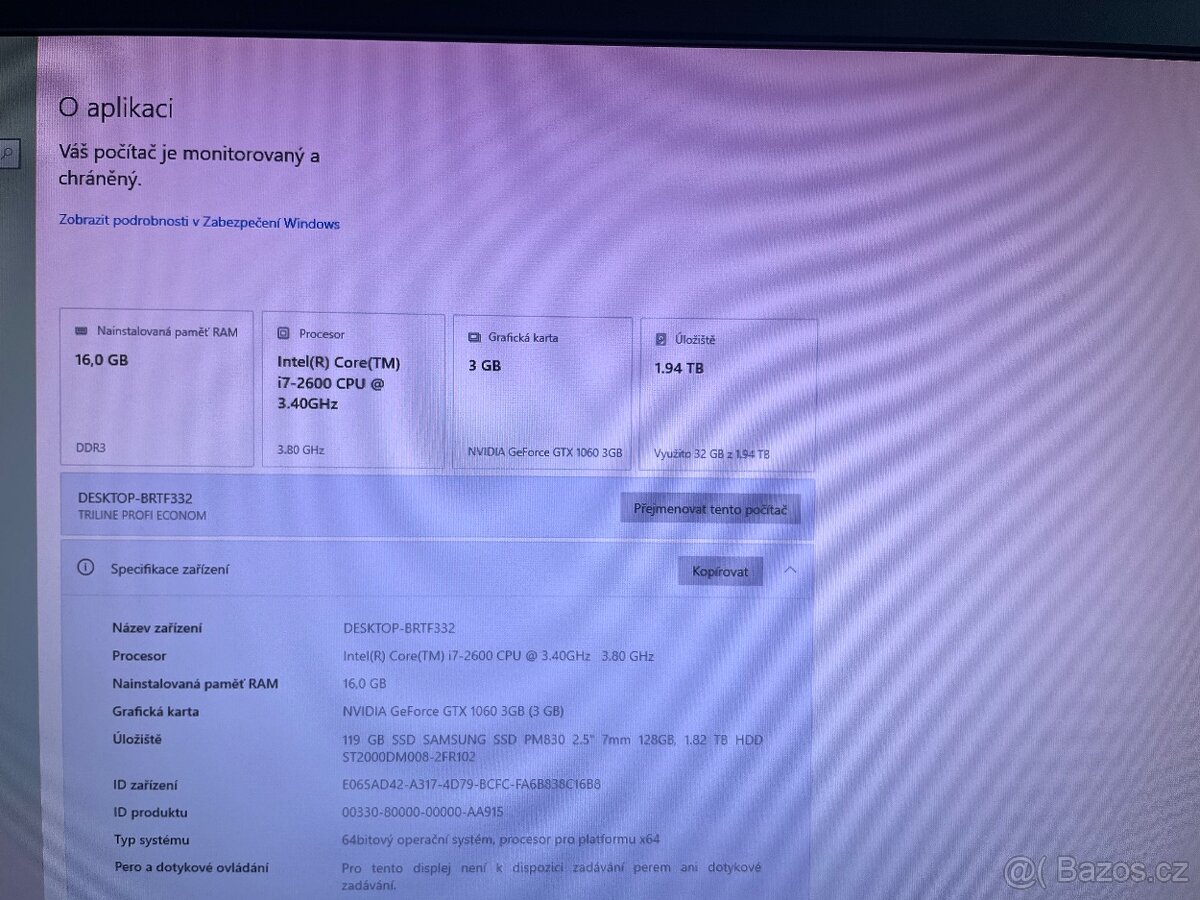Herní Pc GTX1060 - 8