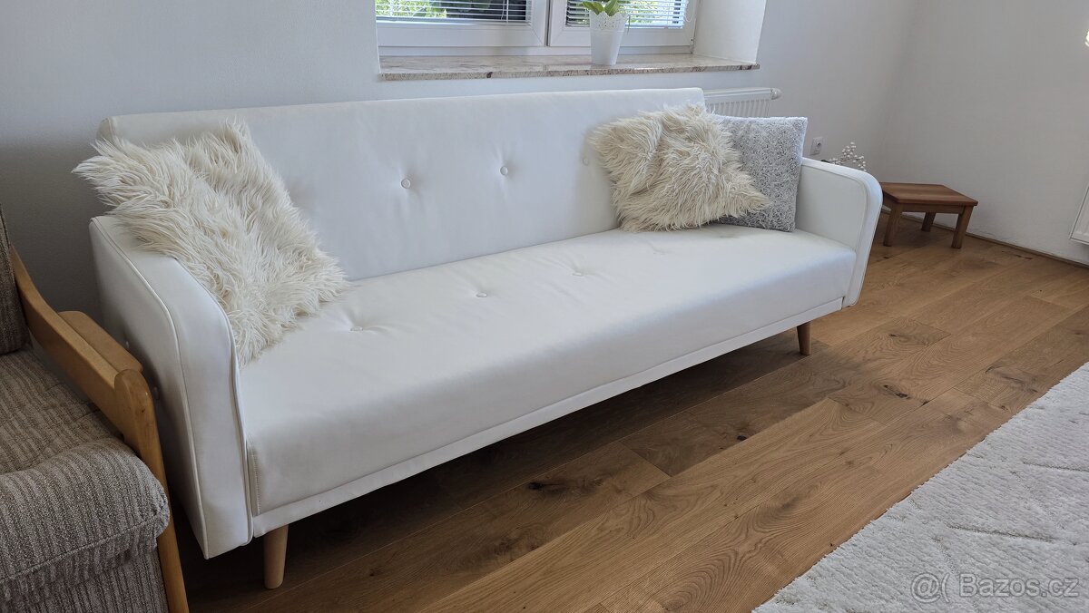 Bílá rozkládací sedacka Regor - 8