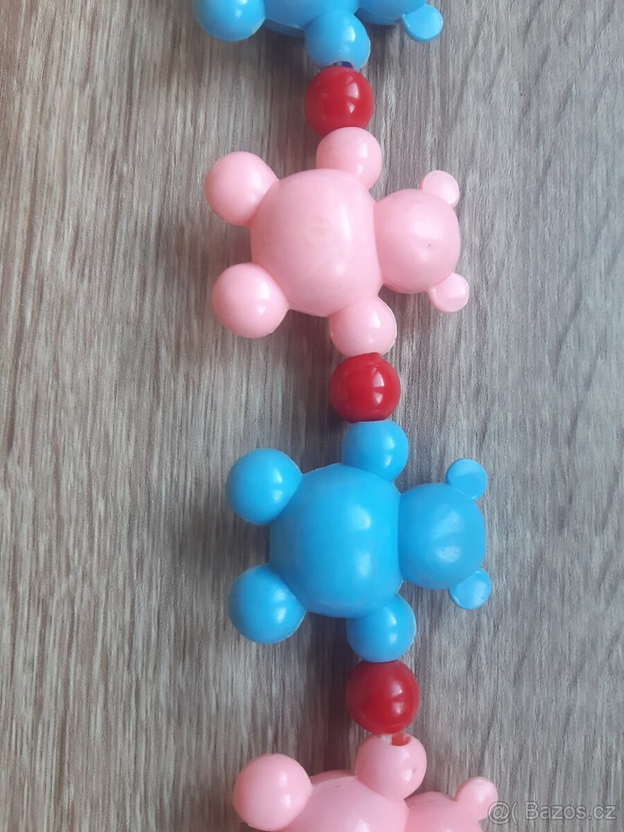 Retro řetěz na kočárek a chrastítko - 8