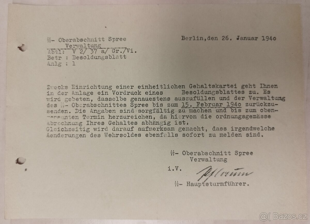 DOKUMENTY PO GENERÁL SS BERNHARD VOSS 2 - 8