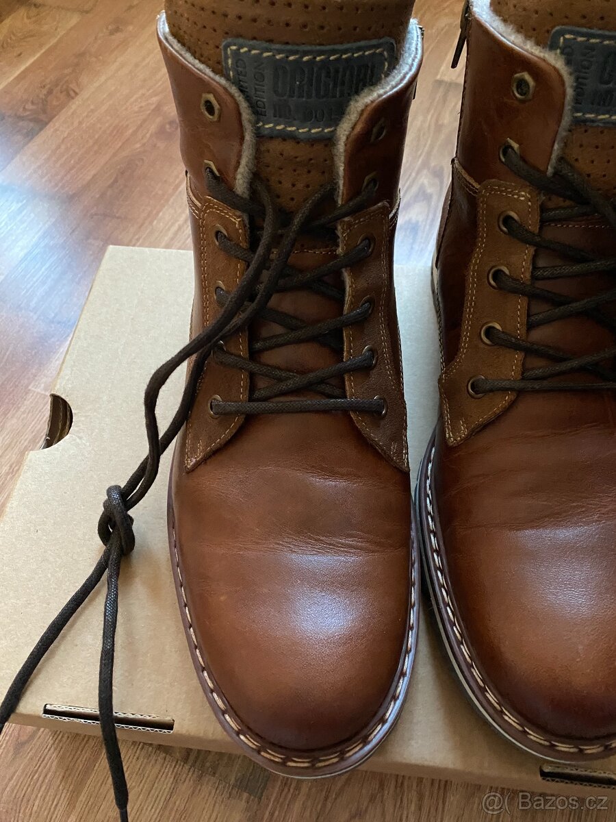 Nové pánské zimní kožené boty Baťa s teplou podšívkou - 44 - 8