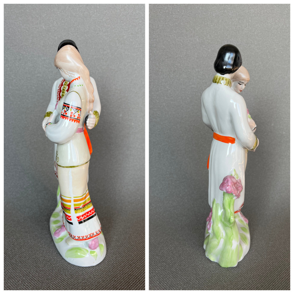 Porcelánová soška Zamilovaný pár 25.5 cm, Polonne USSR - 8
