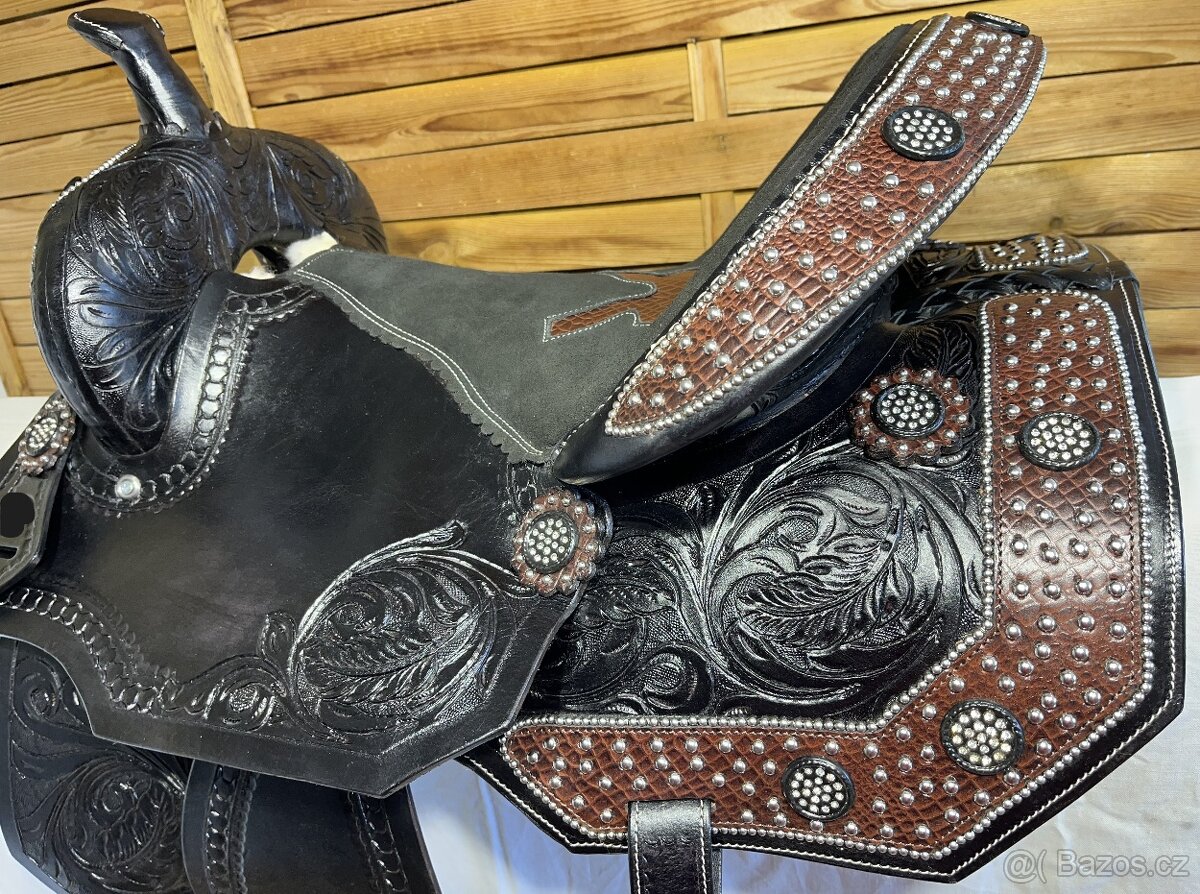 Westernový sedlový komplet 23) černý - 8