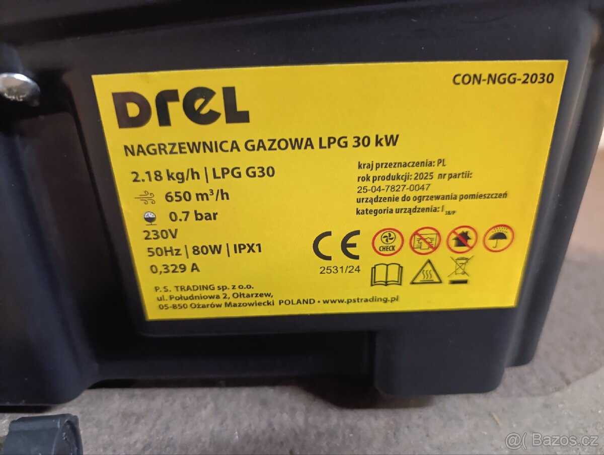 Plynové topidlo Dřel 30kw - 8