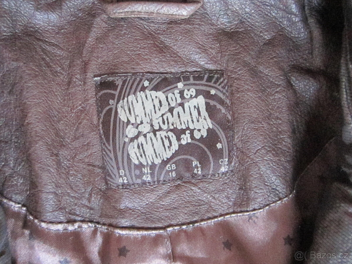 Bunda pravá kůže / látka, vel. L/40, s podšívkou - 8