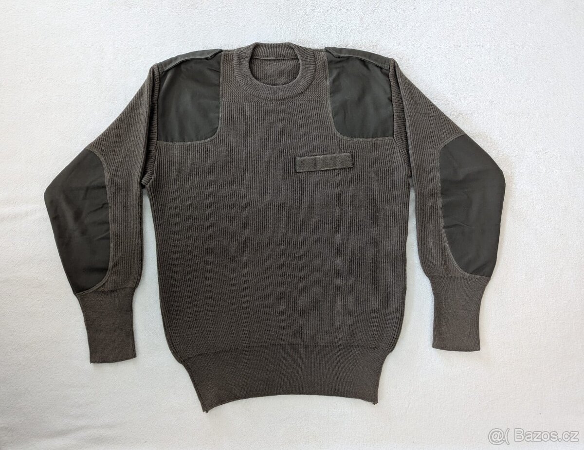 Olivově zelený army svetr - 8