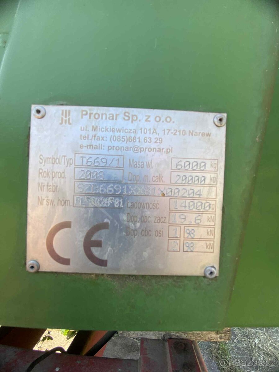 Prodám návěs PRONAR T669/1 (2008) - 8