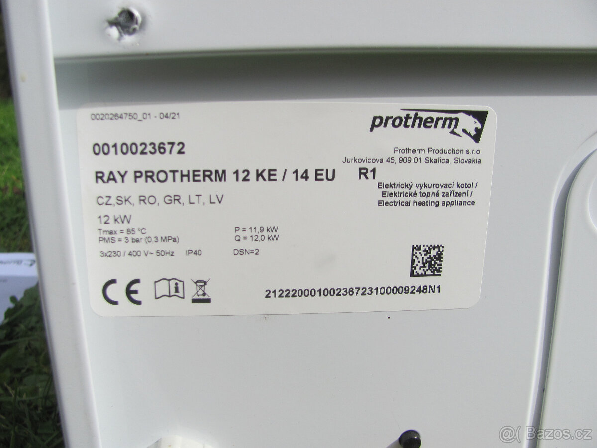 ELEKTROKOTEL PROTHERM RAY 12KE - 12KW - 8