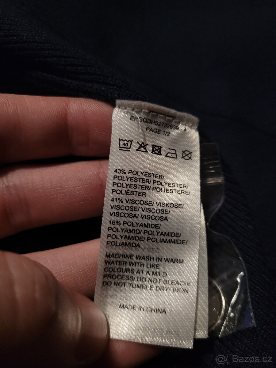 Tmavě modrá mikina/svetr na zip s kapucí Adagio - 8