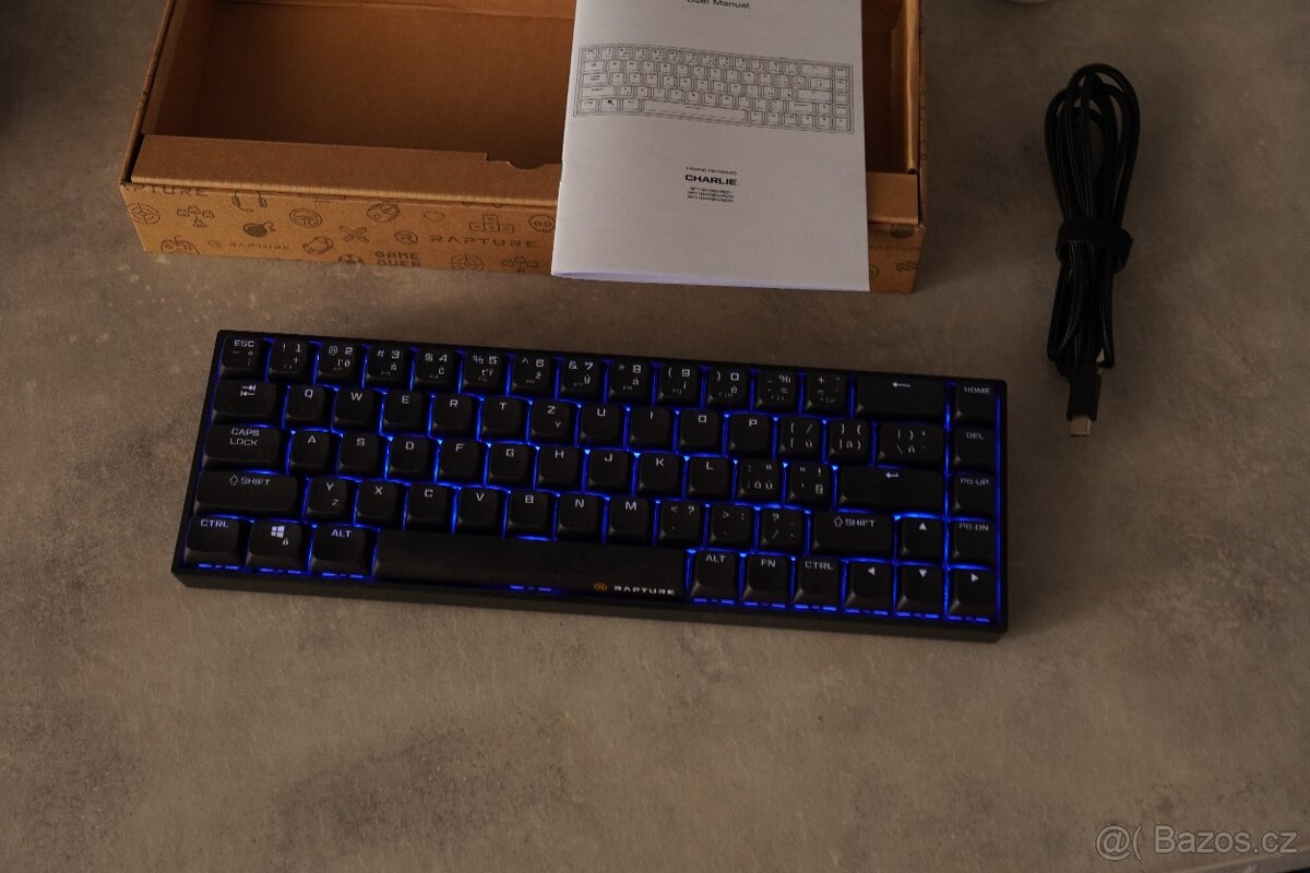 Mech. herní klávesnice Rapture CHARLIE ULTIMATE, Silent Red - 8