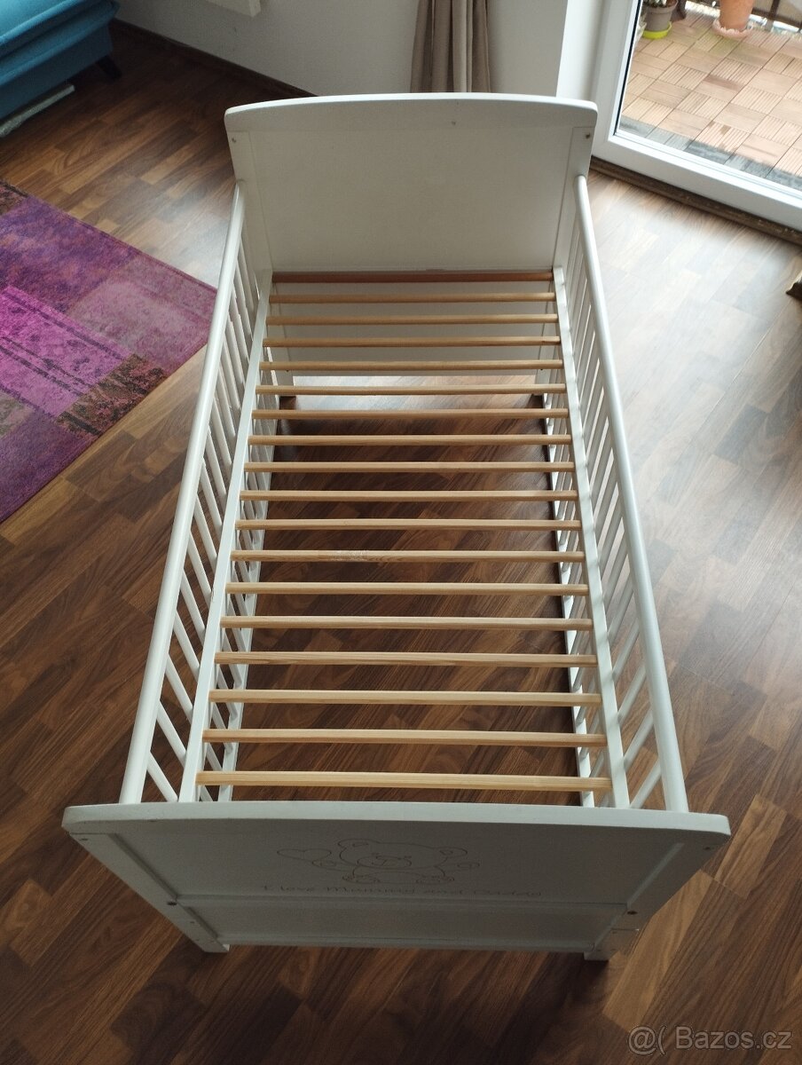 Bílá dřevěná postýlka 70x140 - 8