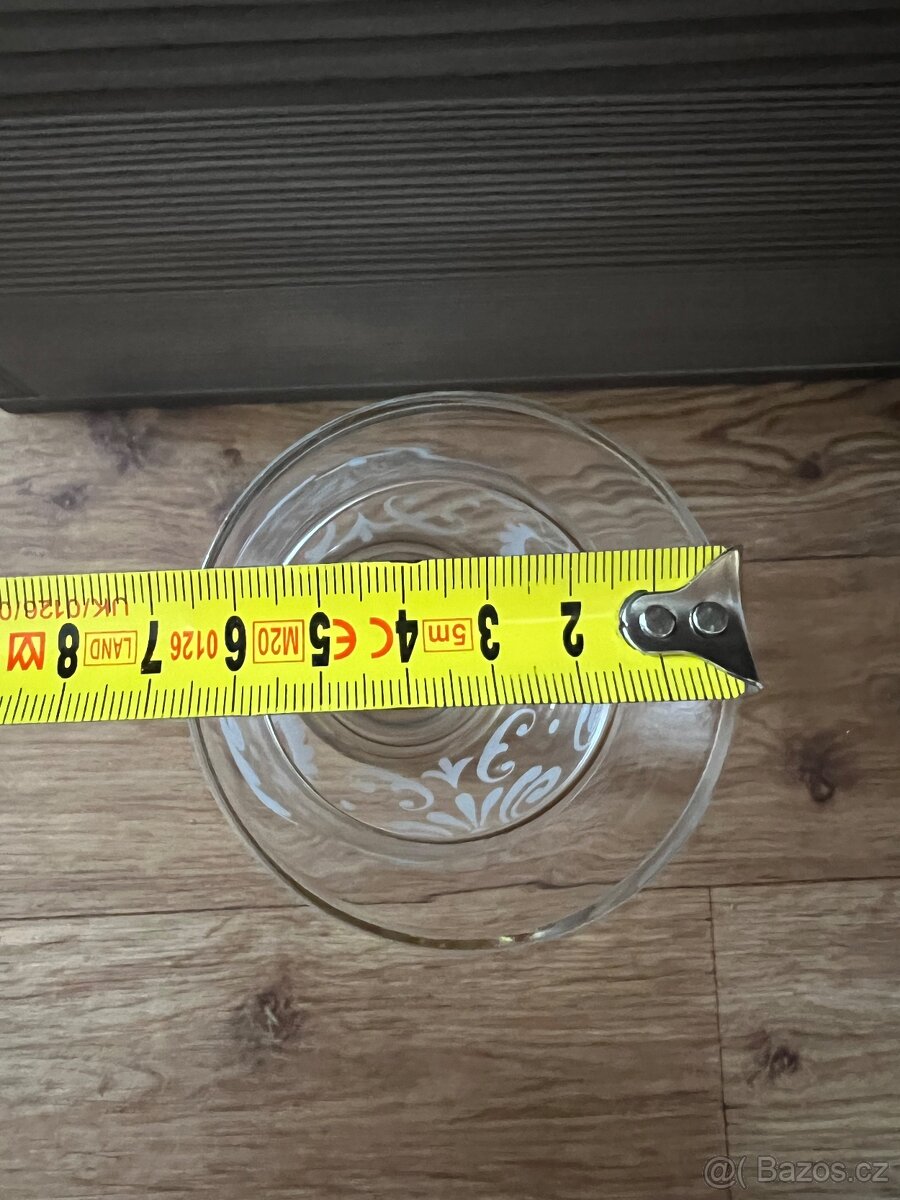 Skleněná váza s matovanými vzory zlacená Retro vintage - 8