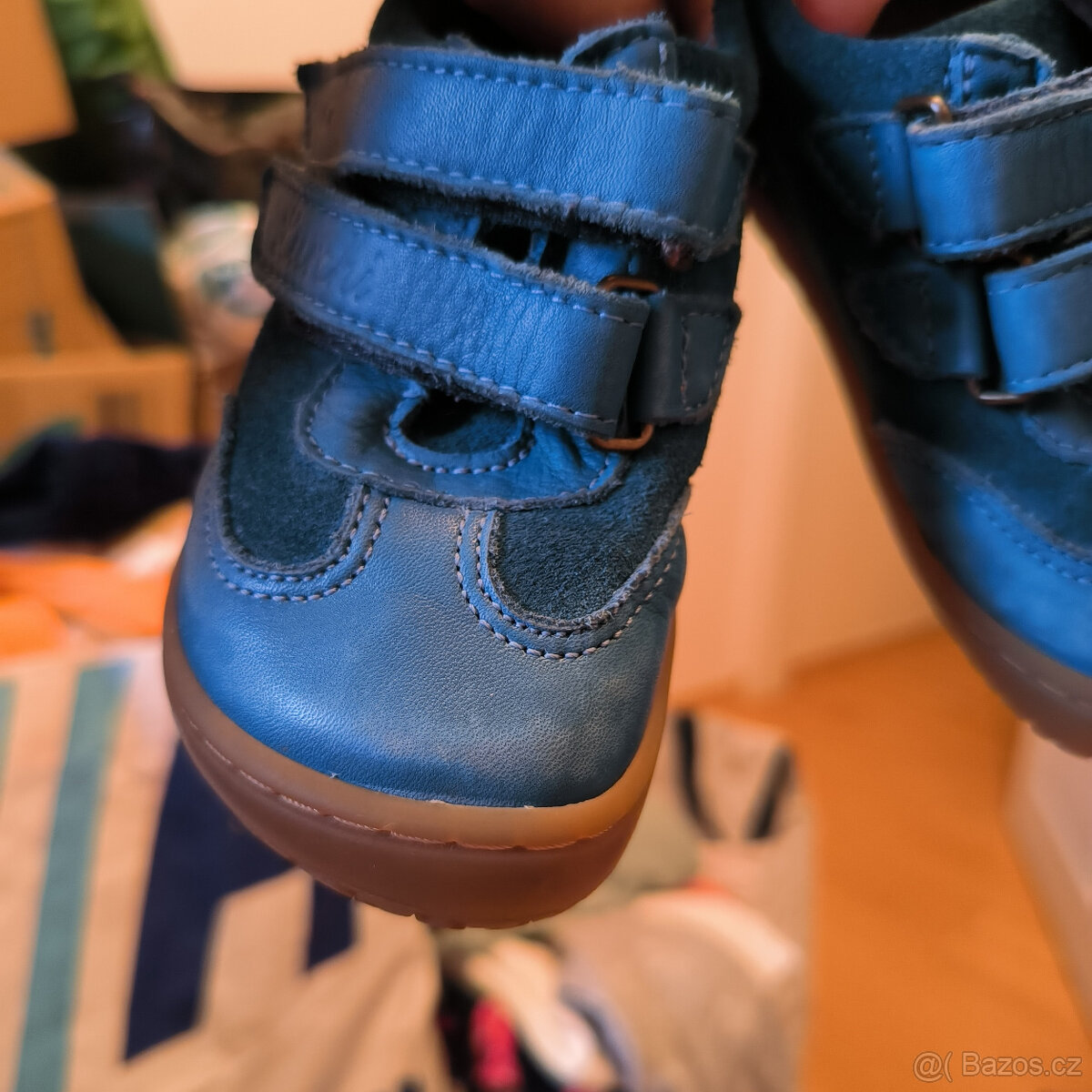 Celoroční kožené barefoot boty Lurchi modre vel. 21 - 8