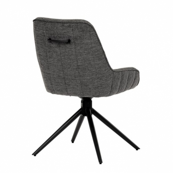 Šedá otočná jídelní židle - 8