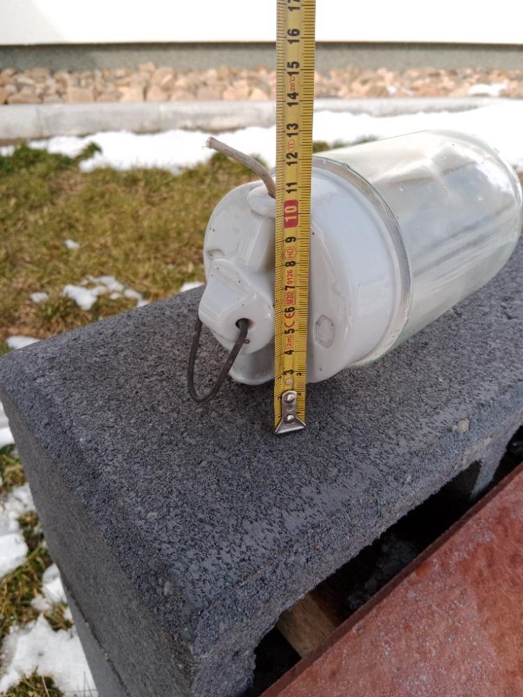 Stara sklokeramicka zavesna lampa - 8