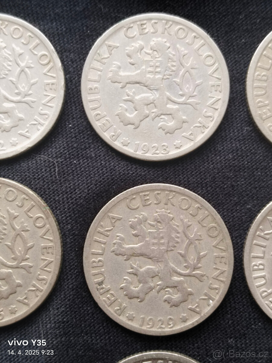 7x 1 kč 1922, 23, 24, 25, 29, 37, 38 - 8