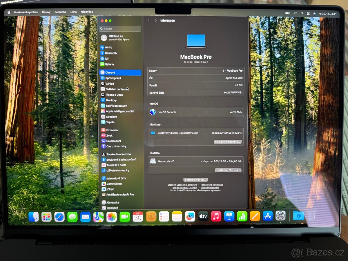 Prodám MacBook Pro M4 Max 48GB 1TB 16” + applecare - 8