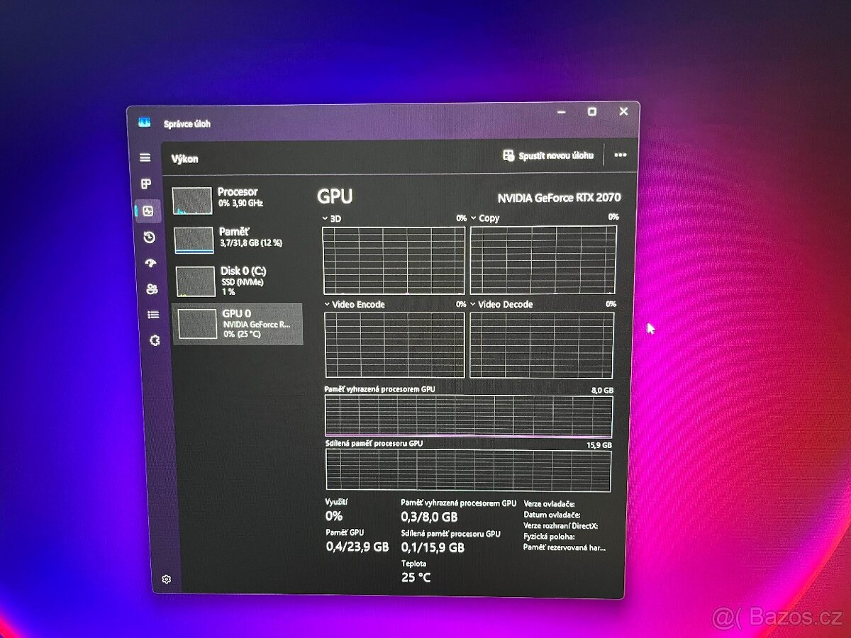 Nový Herní počítač – Ryzen 7 5700 + RTX 2070 | 32GB RAM - 8