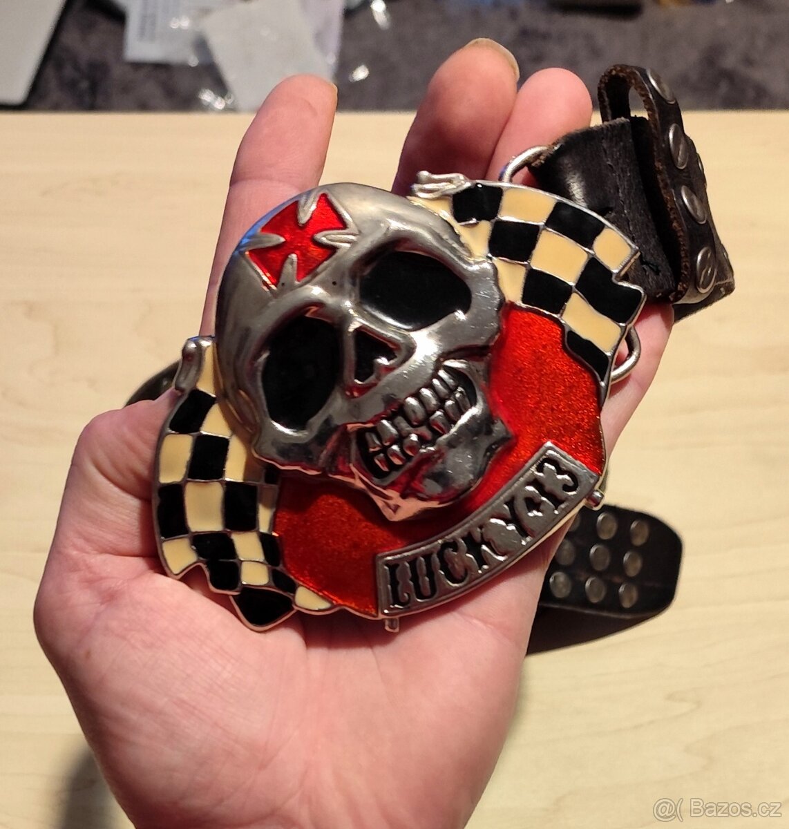 Masivní studded kožený opasek - 8