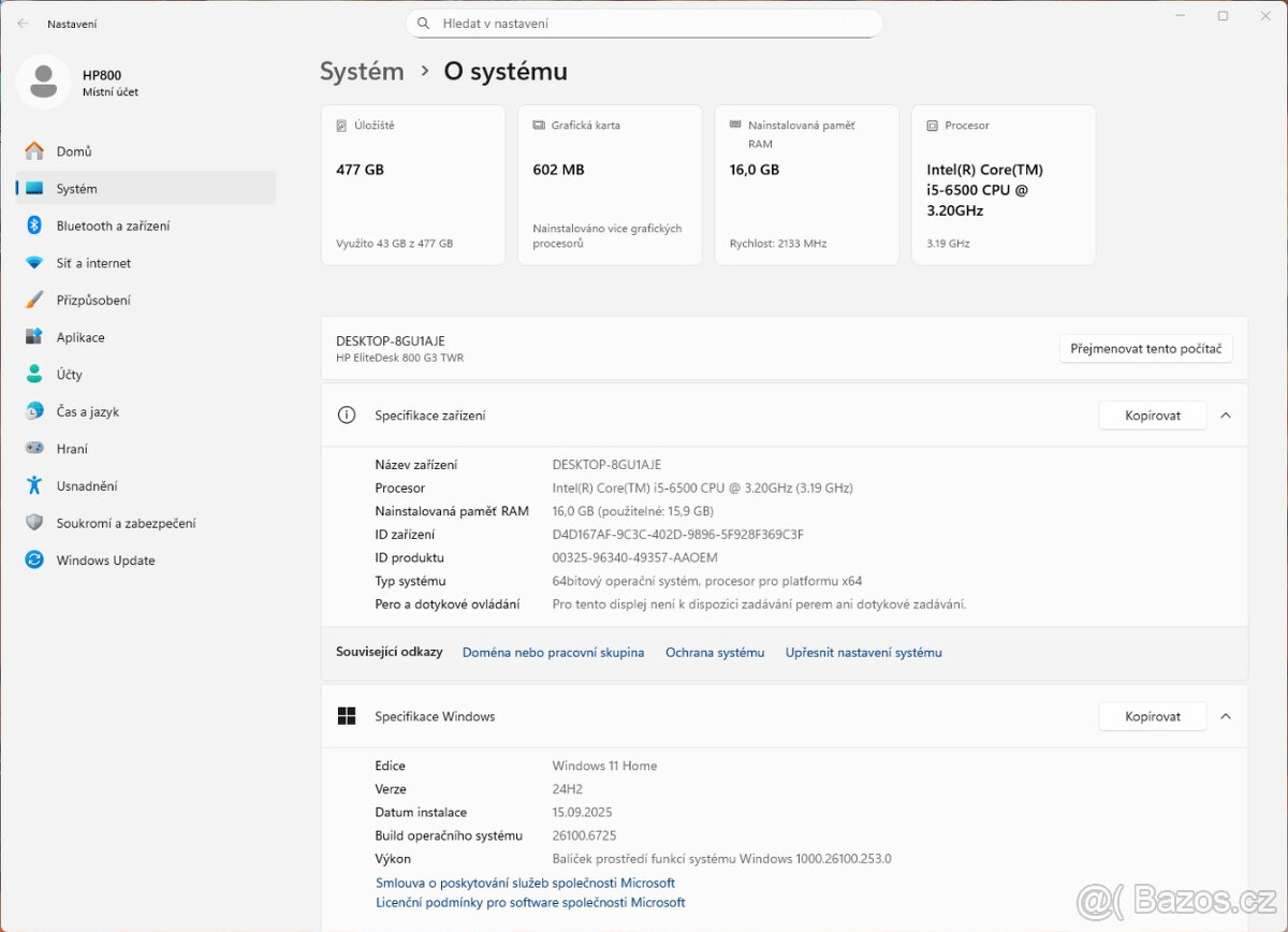 HP EliteDesk 800 G3,i5-6500,16GB,SSD,Nvidia,W11#1 - 8