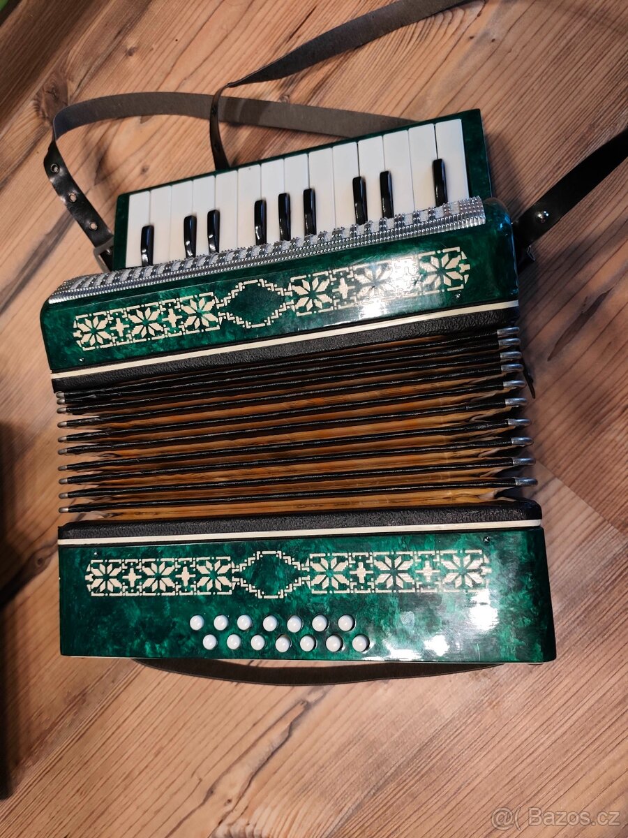 Retro akordeon dětská harmoníka s pouzdrem - 8