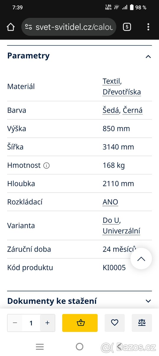 Prodám rozkládací pohovku/gauč do U SPĚCHÁ STĚHOVÁNÍ - 8