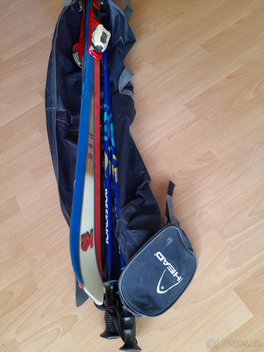 Pánské sjezdové lyže K2 187cm + hůlky ROSSIGNOL 131cm + obal - 8