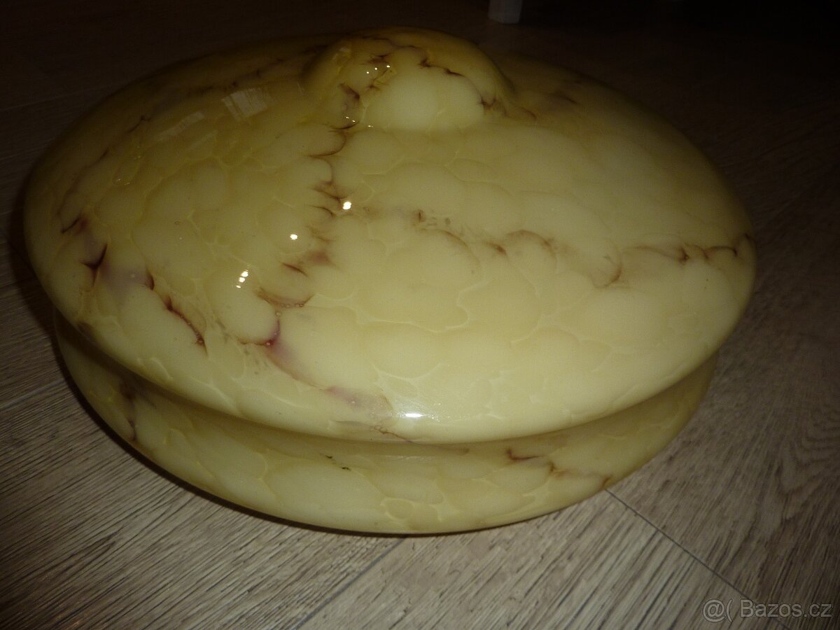 Starožitný lustr - sklo - 8