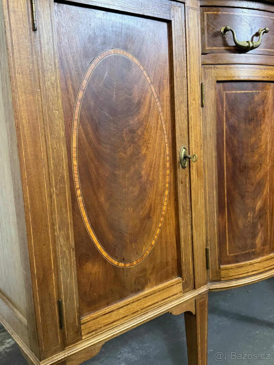 Starožitná komoda s nástavbou a zrcadlem (133023) - 8