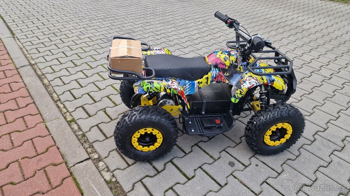 Dětská elektro čtyřkolka ATV Torino 1200W 48V graffiti žlutá - 8